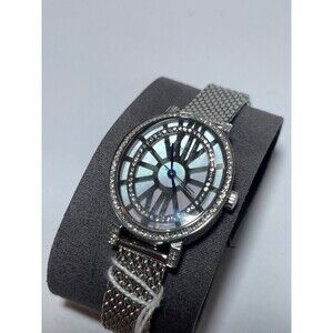 Bulova Women's Crystal Watch WN4038 Mesh Band Mother of Pearl Dial NWT